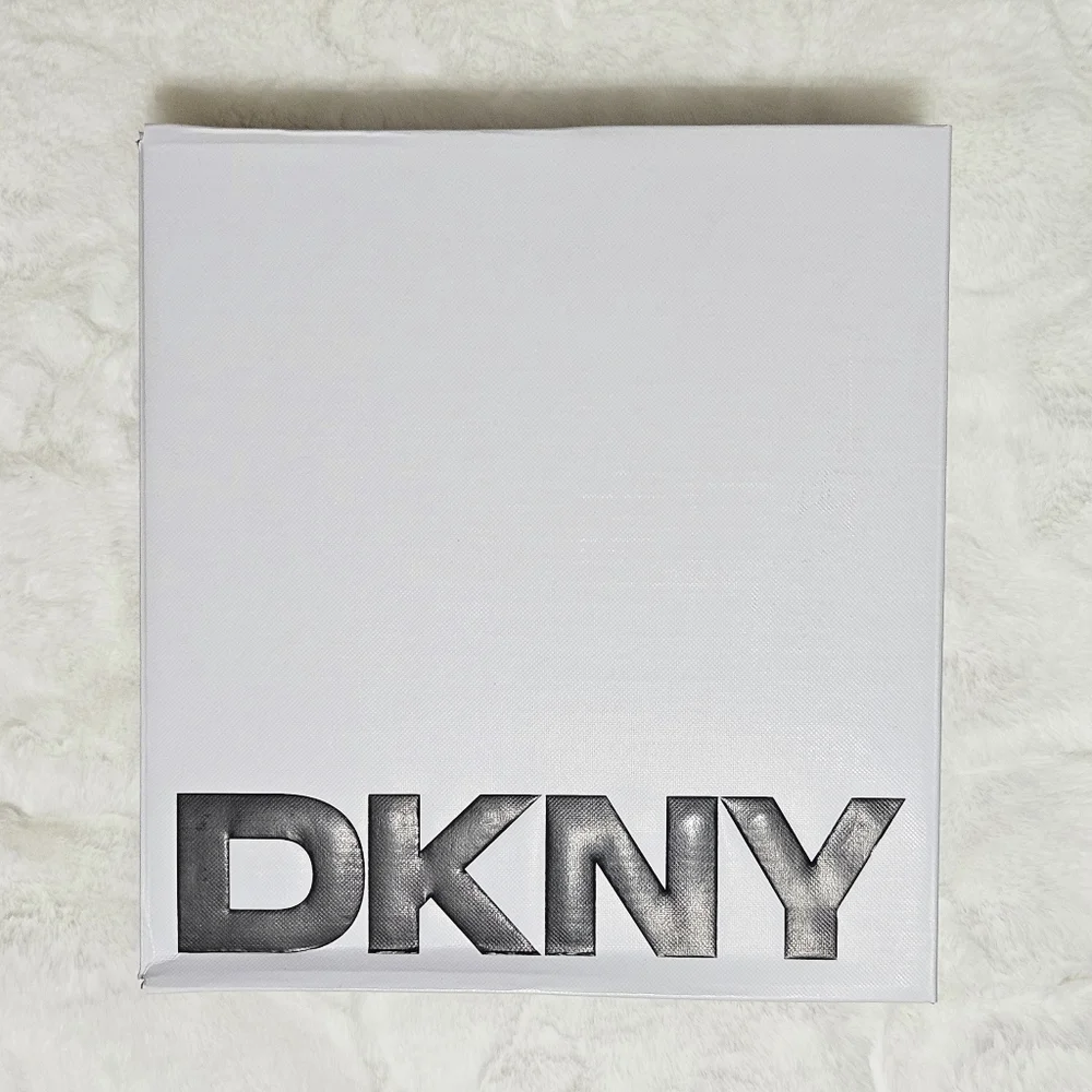DKNY Ankle Boots Booties 9.5 Black Leather & Silver Caleena Heeled Boots NIB - Picture 6 of 6